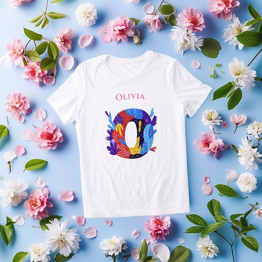 モノグラム – 手紙O芸術的誕生日ギフト トライブレンドＴシャツ