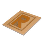 モノグラム、手紙Rとの直線アール・デコ タイル (側面)