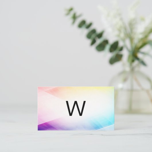 モノグラム |抽象芸術のカラフル背景 名刺 (スタンド正面)