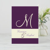 モノグラム/招待状/プラム/クリーム 招待状 (スタンド正面)