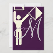 モノグラム/招待状/プラム/クリーム 招待状 (裏面)