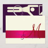 モノグラム/招待状/梅/クリーム 招待状 (正面/裏面)