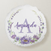 モノグラム – 文字A,カスタム ラウンドクッション (裏面)