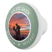 モノグラム 日付 額縁入り オーダーメイド フォト セラミック ノブ (右)