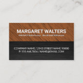 モノグラム |木目メタリックテクスチャ 名刺 (裏面)