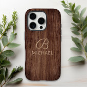 モノグラム 木目材質 パーソナライズドネーム Case-Mate iPhoneケース