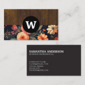 モノグラム |木目 |花柄 名刺 (正面/裏面)