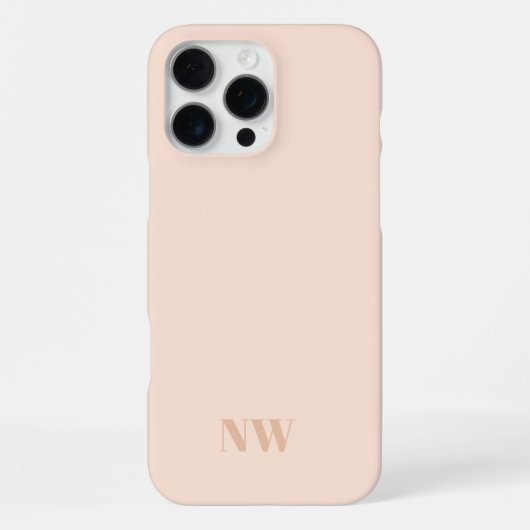 モノグラム 桃 ピーチ 名前 はじめの文字 iPhoneケース (裏面)