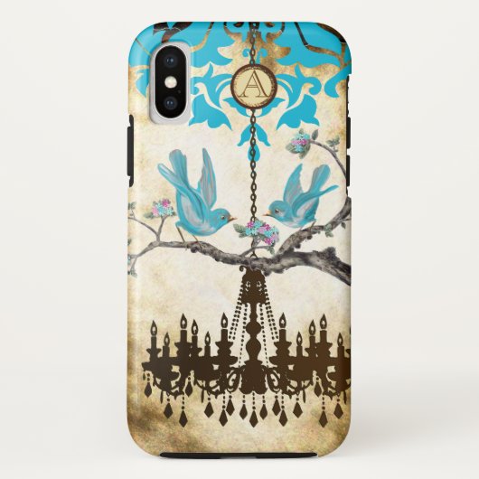 モノグラム 桜 鳥 シャンデリア Case-Mate iPhoneケース (裏面)