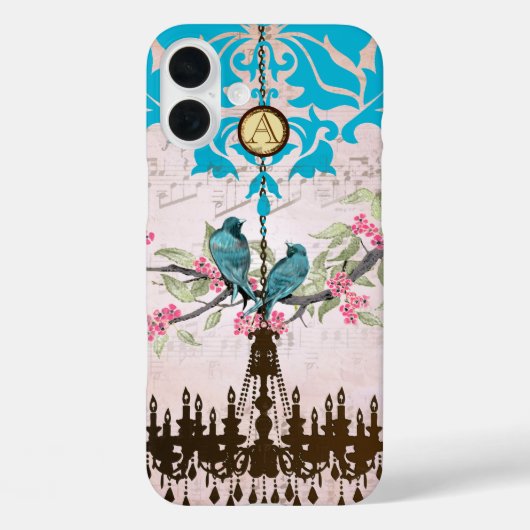 モノグラム 桜 鳥 シャンデリア iPhone Case-Mate iPhoneケース (裏面)