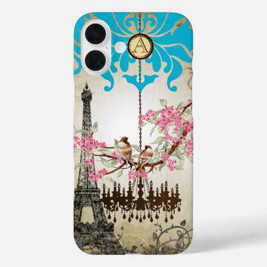 モノグラム 桜 鳥 シャンデリア iPhone Case-Mate iPhoneケース (裏面)