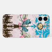 モノグラム 桜 鳥 シャンデリア iPhone iPhoneケース (裏面横)