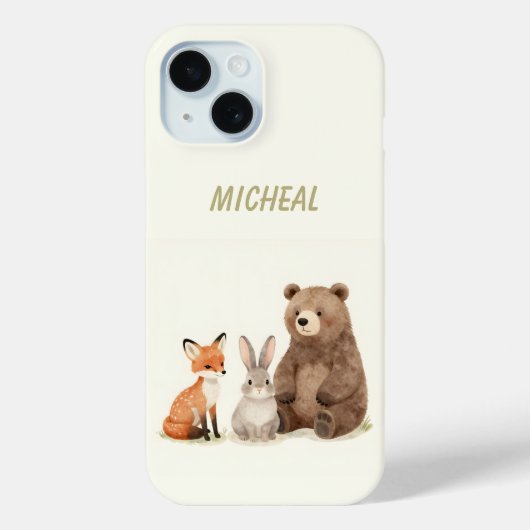 モノグラム 森の動物  Case-Mate iPhoneケース (裏面)