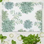 モノグラム |植物の幸せ |多肉性パターン キッチンタオル (折り畳み)