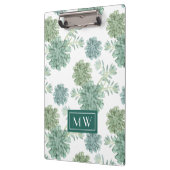 モノグラム |植物の幸せ |多肉性パターン クリップボード (左)