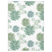 モノグラム |植物の幸せ |多肉性パターン クリップボード (裏面)