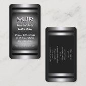 モノグラム、武術アーツ指導、メタルルック 名刺 (正面/裏面)