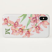 モノグラム |水彩ピンクの花 Case-Mate iPhoneケース (裏面(横))