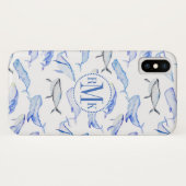 モノグラム|水彩ブルーホエール Case-Mate iPhoneケース (裏面(横))