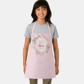 モノグラム 水彩画 ピンクバラ 花 フラワー エプロン (インサイチュ)