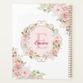 モノグラム 水彩画 ピンクバラ 花 フローラル プランナー手帳 (裏面)