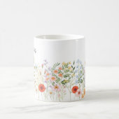 モノグラム 水彩画 野の花 花柄 ボタニカル コーヒーマグカップ (中央)
