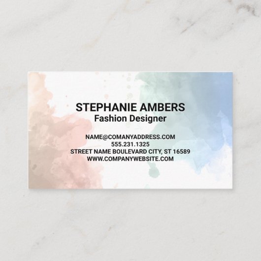 モノグラム |水彩背景 名刺 (裏面)