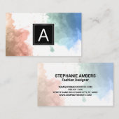 モノグラム |水彩背景 名刺 (正面/裏面)