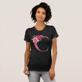 モノグラム 水彩花 バラ金 アルファベット C Tシャツ (正面フル)