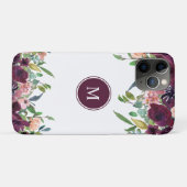 モノグラム 水彩花 フラワー ピンク パープル マーサラ Case-Mate iPhoneケース (裏面(横))