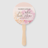 モノグラム.水彩花。春の結婚式。 ハンドファン (正面)