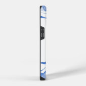 モノグラム 水彩 アガレ 抽象的 ブルー iPhoneケース (右側面)