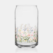 モノグラム 水彩 ピンク ブルー 花 フラワー ガラス缶 (左)