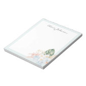 モノグラム 水彩 熱帯の花 フラワーブーケ 花柄 ノートパッド (回転)
