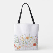 モノグラム 水彩 野の花 花柄 ボタニカル トートバッグ (裏面)