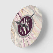 モノグラム|流れるI ラウンド壁時計 (傾斜)