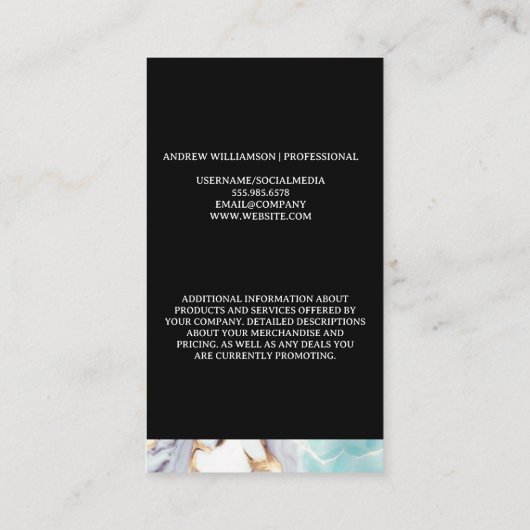 モノグラム |混合大理石 |ルクス 名刺 (裏面)