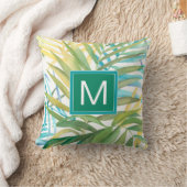 モノグラム|熱帯ヤシ葉 クッション (ブランケット)