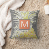 モノグラム |熱帯黄色ピンネアップル クッション (ブランケット)