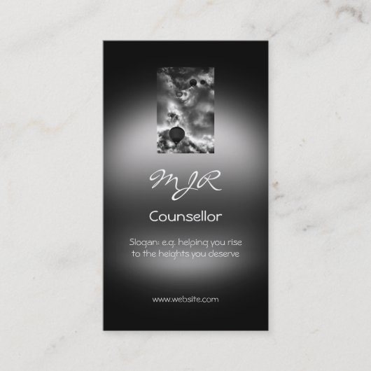 モノグラム、熱気球スタック、メタリックな外観 名刺 (正面)