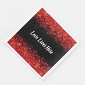 モノグラム – 白い文字オン黒と赤いグリッター | (コーナー)