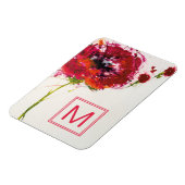 モノグラム |白のポピー マグネット (左側)