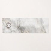モノグラム.白大理石の上の小麦のローレル ヨガマット (正面(横))