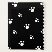 モノグラム |白黒かわいい子犬のポープリント プランナー手帳 (裏面)