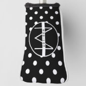 モノグラム |白黒かわいい水玉模様模様 ゴルフヘッドカバー (回転90)