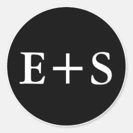 モノグラム |白黒の結婚封筒用シール ラウンドシール