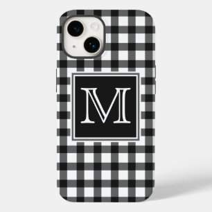 モノグラム 白黒ギンガムプレイド 白黒ギンガムプ市松模様にレイド Case-Mate iPhone 14ケース