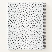 モノグラム、白黒水玉模様、金ゴールド枠 ノートブック (裏面)