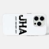 モノグラム 白黒 シンプル 三文字 名前 縮小 モノグラム Case-Mate iPhoneケース (裏面 (横))