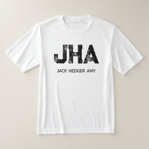 モノグラム 白黒 シンプル 三文字 名前 縮小 モノグラム Tシャツ